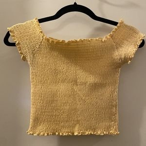 Wet seal retro lettuce hem super stretchy yellow crop